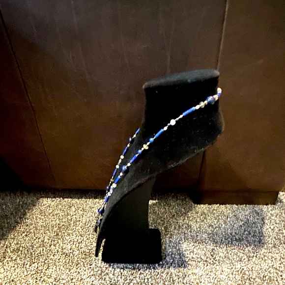 Vintage 1990’s Sedona Artisan Handmade Beaded Necklace with Lapis/Labradorite - Picture 2 of 4